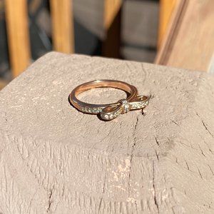 Pandora Bow Cubic Zirconia Ring in Rose Gold Plated Sterling Silver